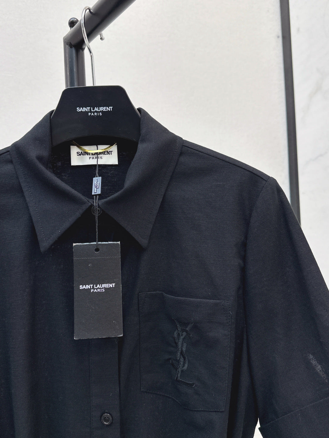 YS* embroidered tied shirtdress