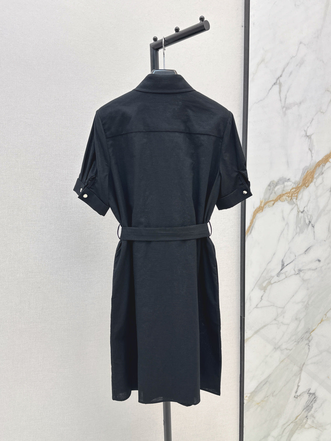 YS* embroidered tied shirtdress