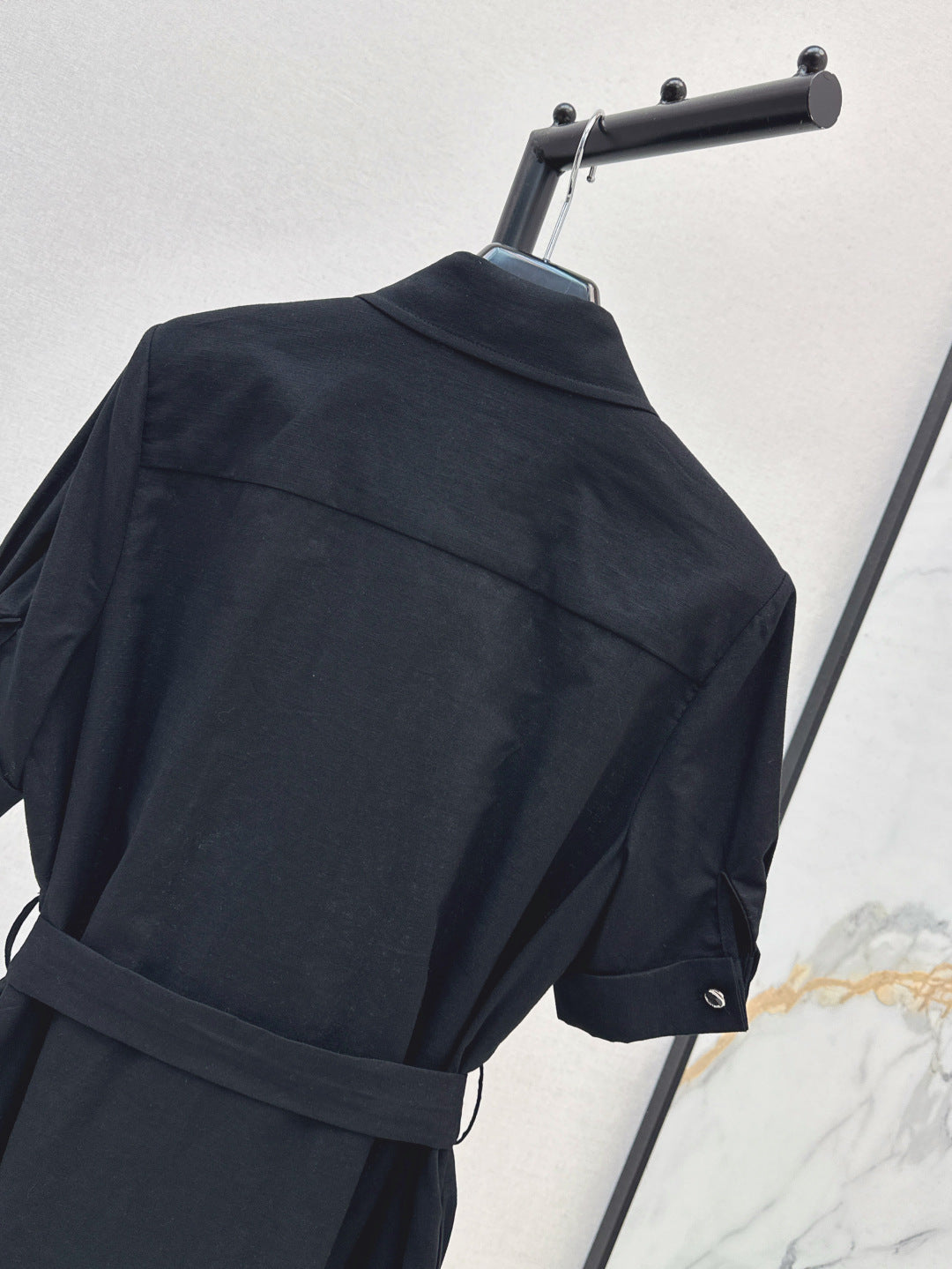 YS* embroidered tied shirtdress