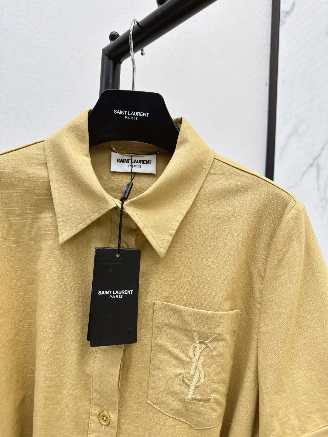 YS* embroidered tied shirtdress