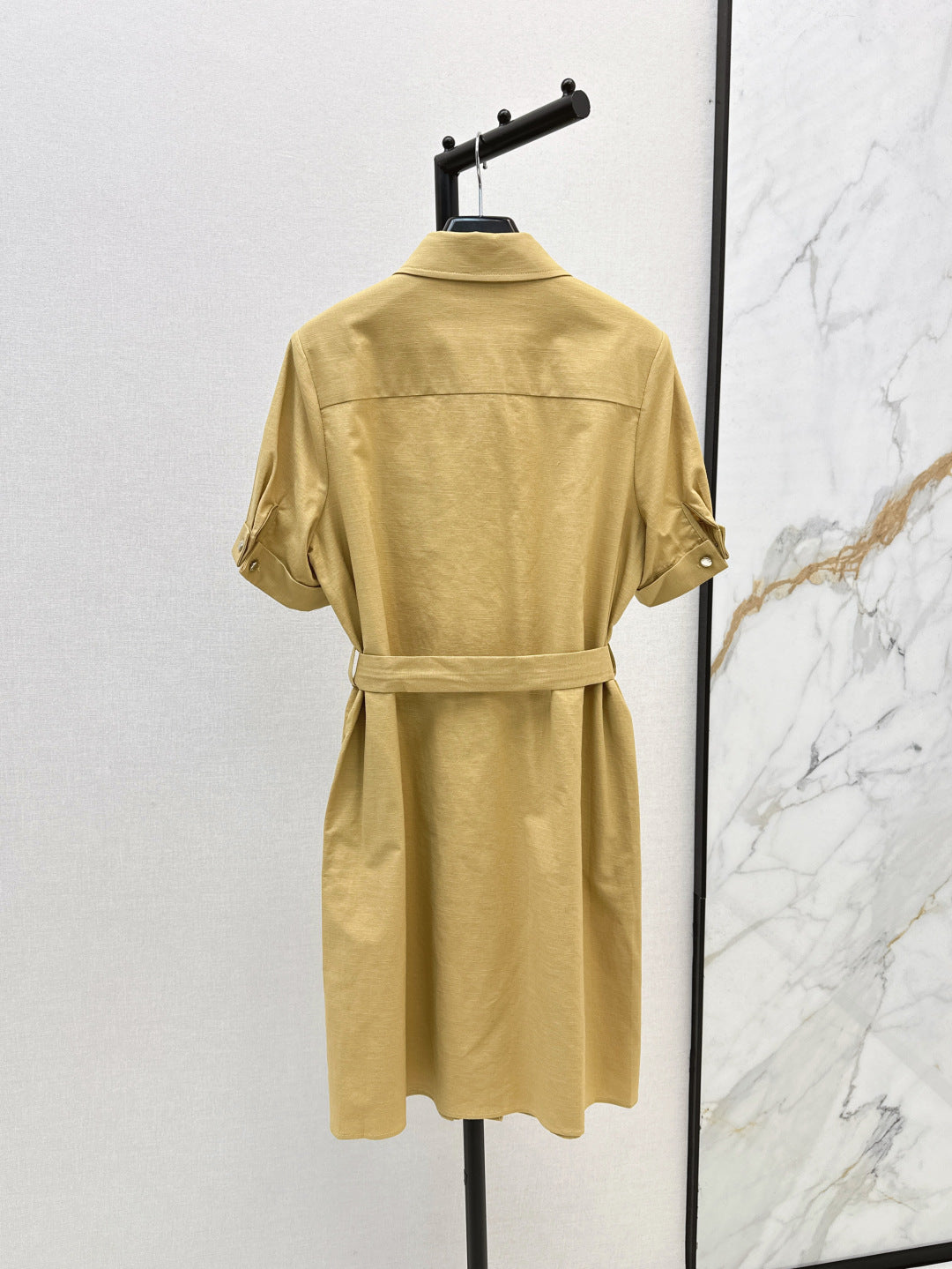 YS* embroidered tied shirtdress