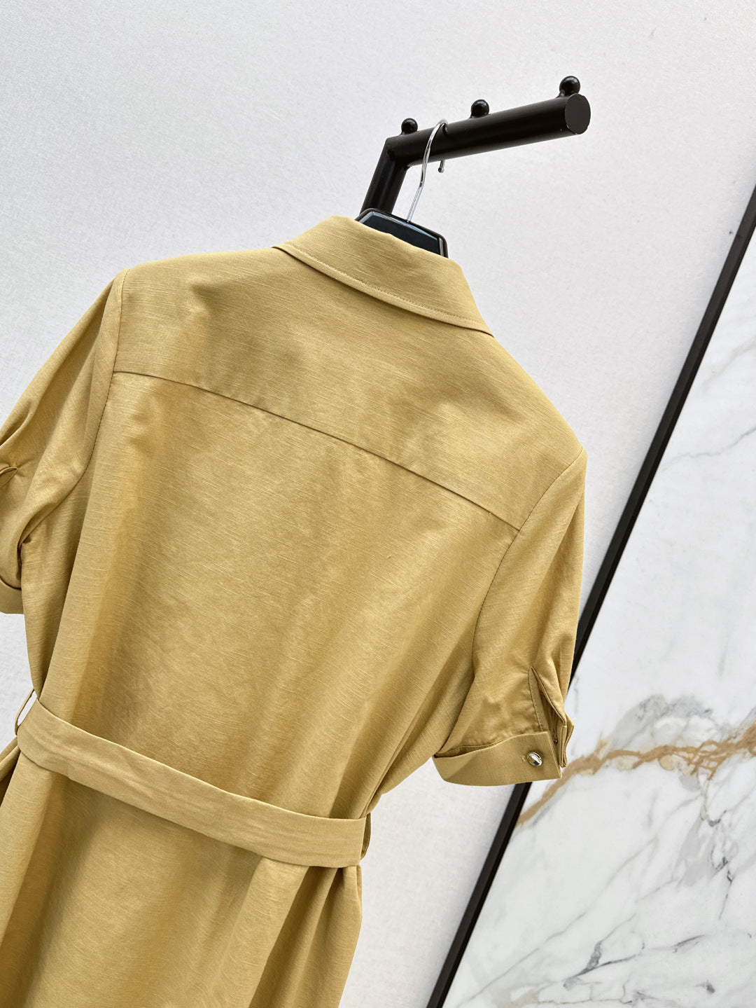 YS* embroidered tied shirtdress