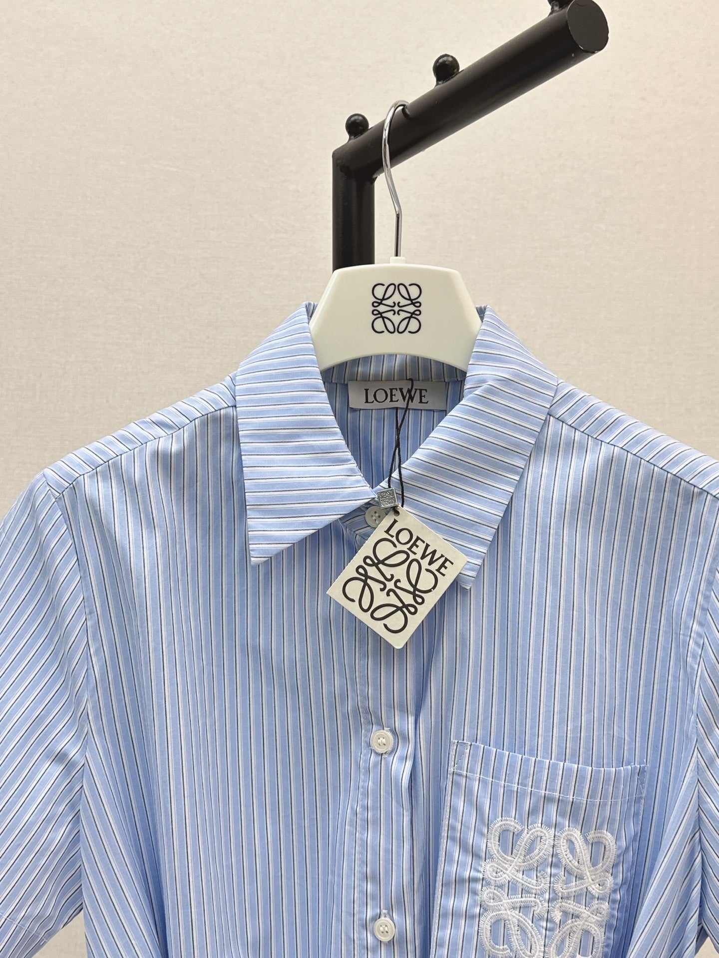 Loe* 25ss striped belted shirtdress