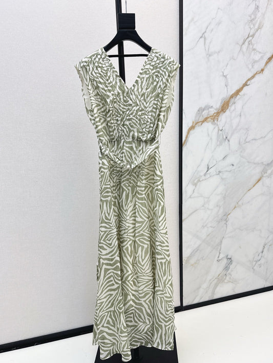 Brune*C V-neck silk long dress