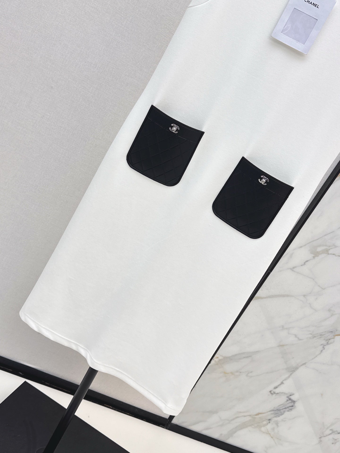 C*nel 25ss leather pocket long dress