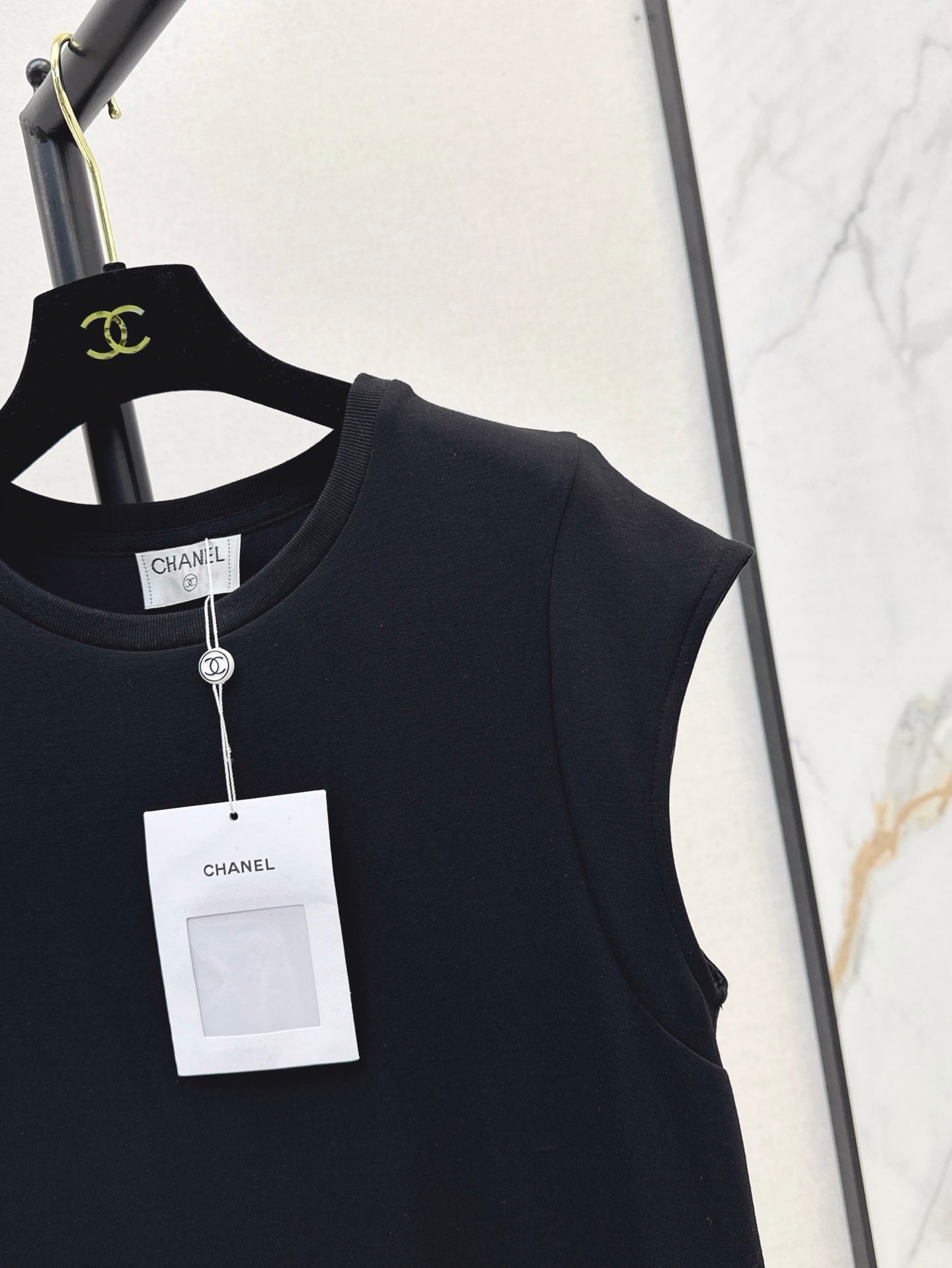 C*nel 25ss leather pocket long dress