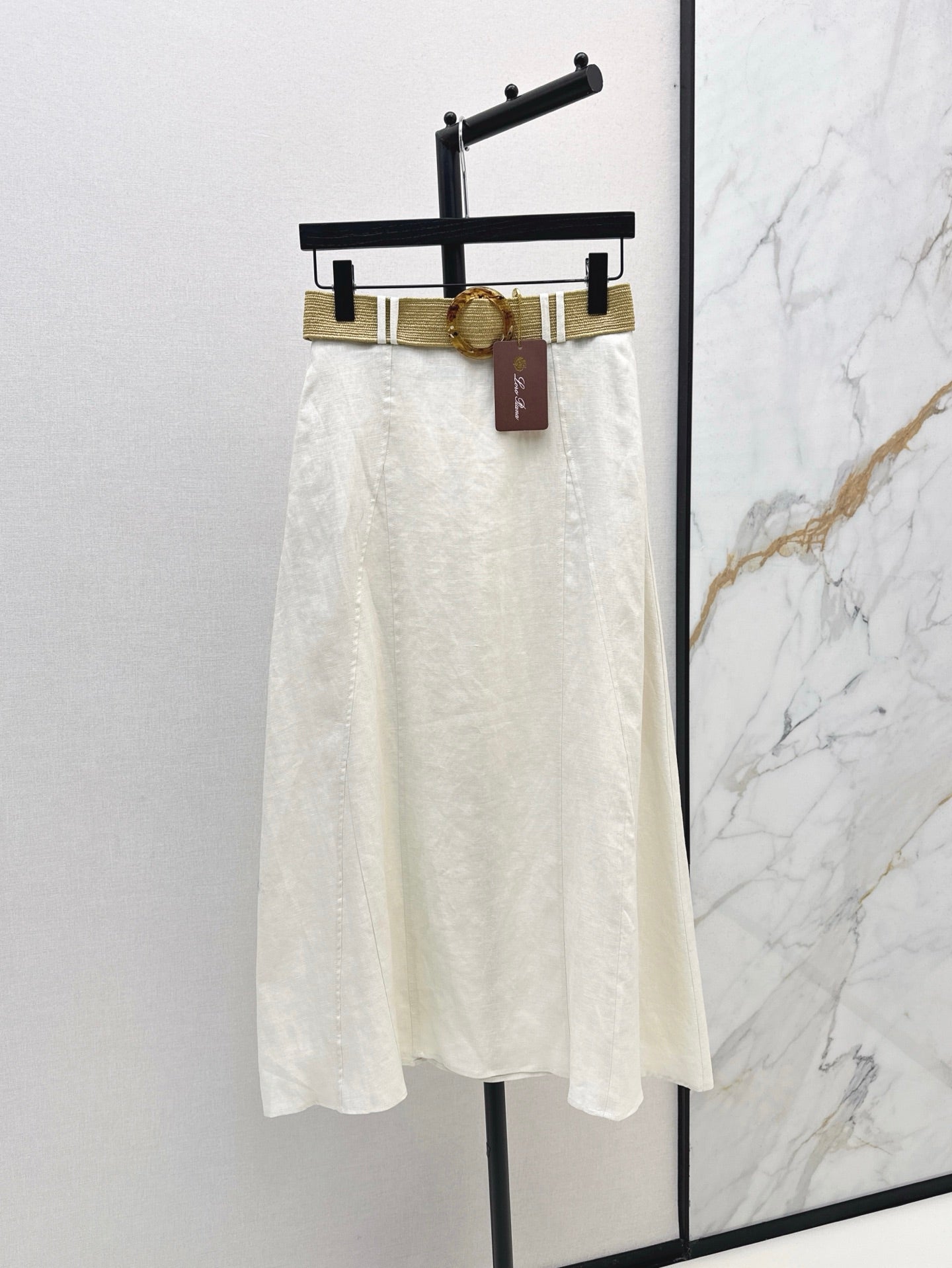 Lor*P 25ss linen belted skirt