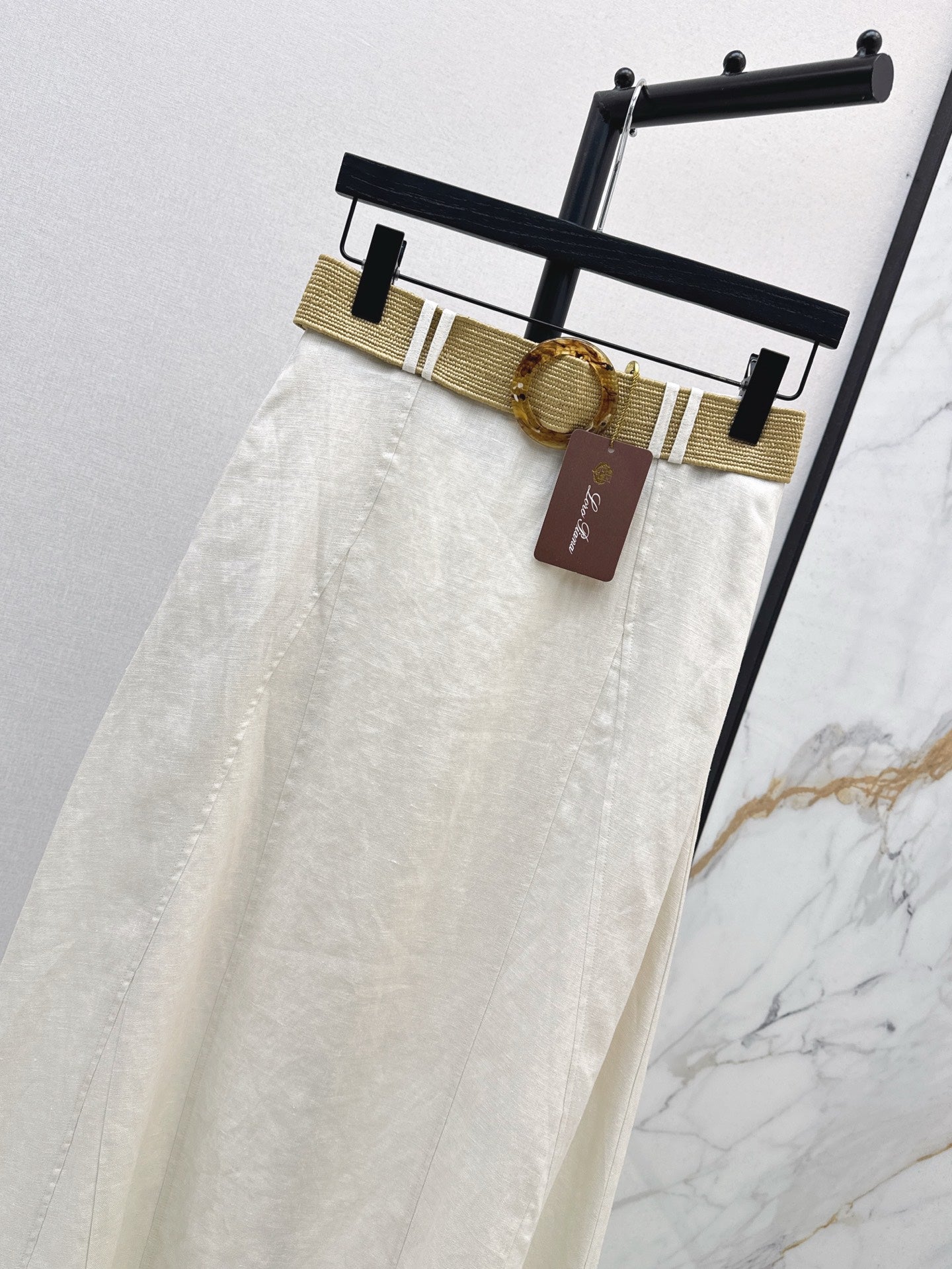 Lor*P 25ss linen belted skirt