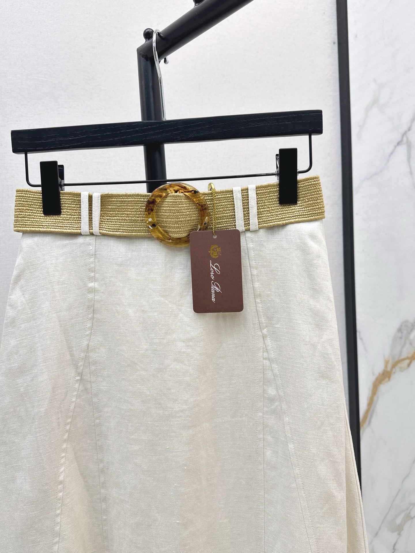 Lor*P 25ss linen belted skirt