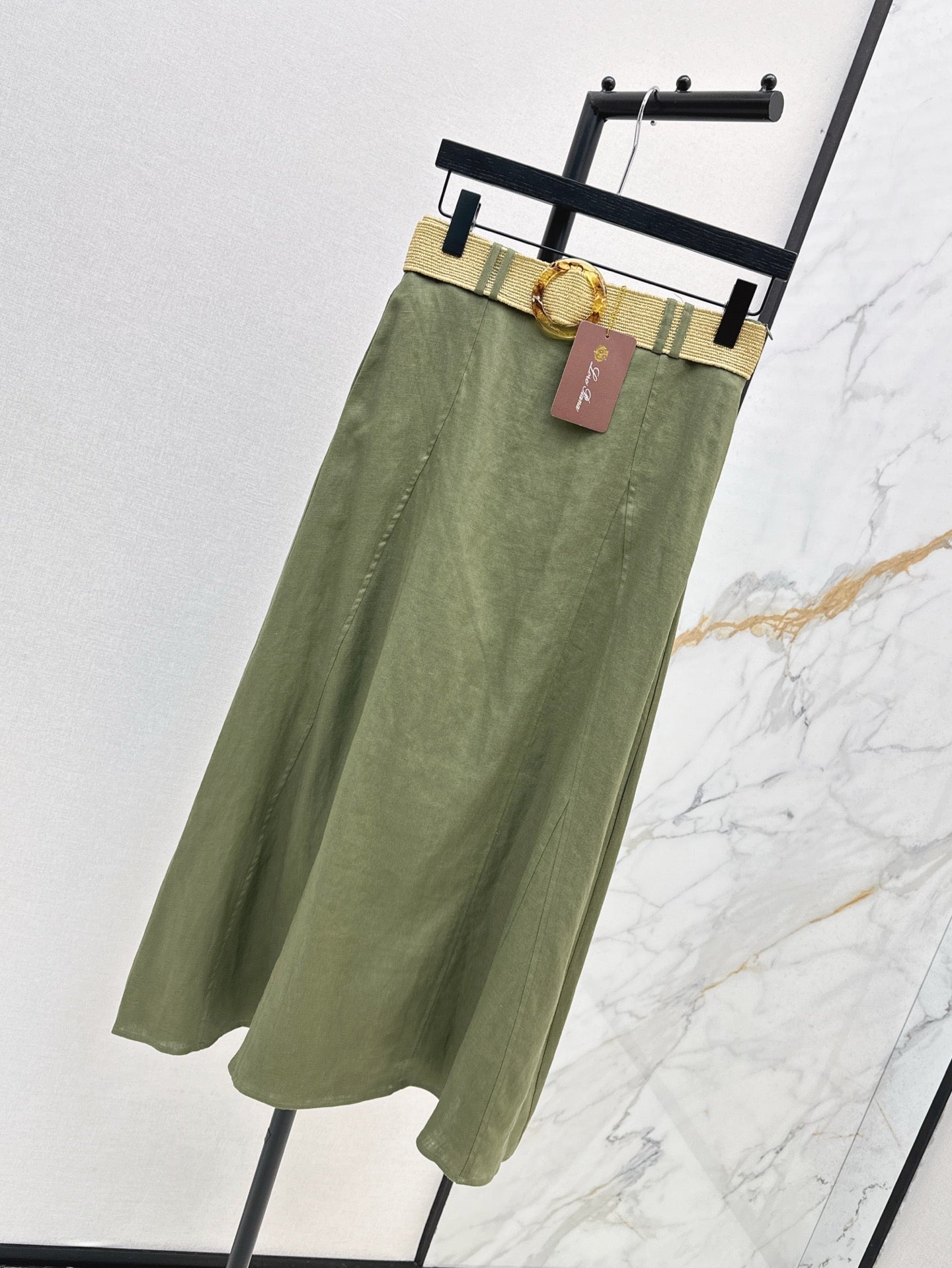 Lor*P 25ss linen belted skirt