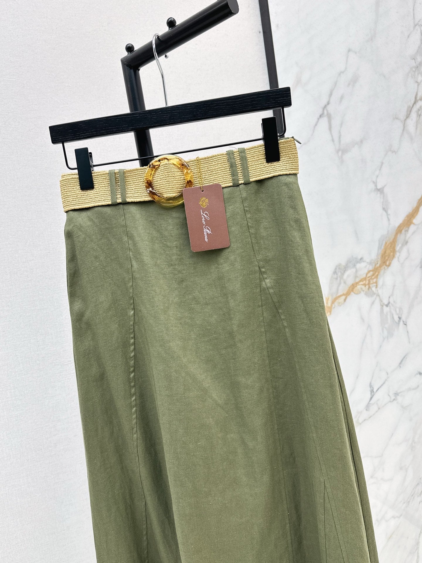 Lor*P 25ss linen belted skirt