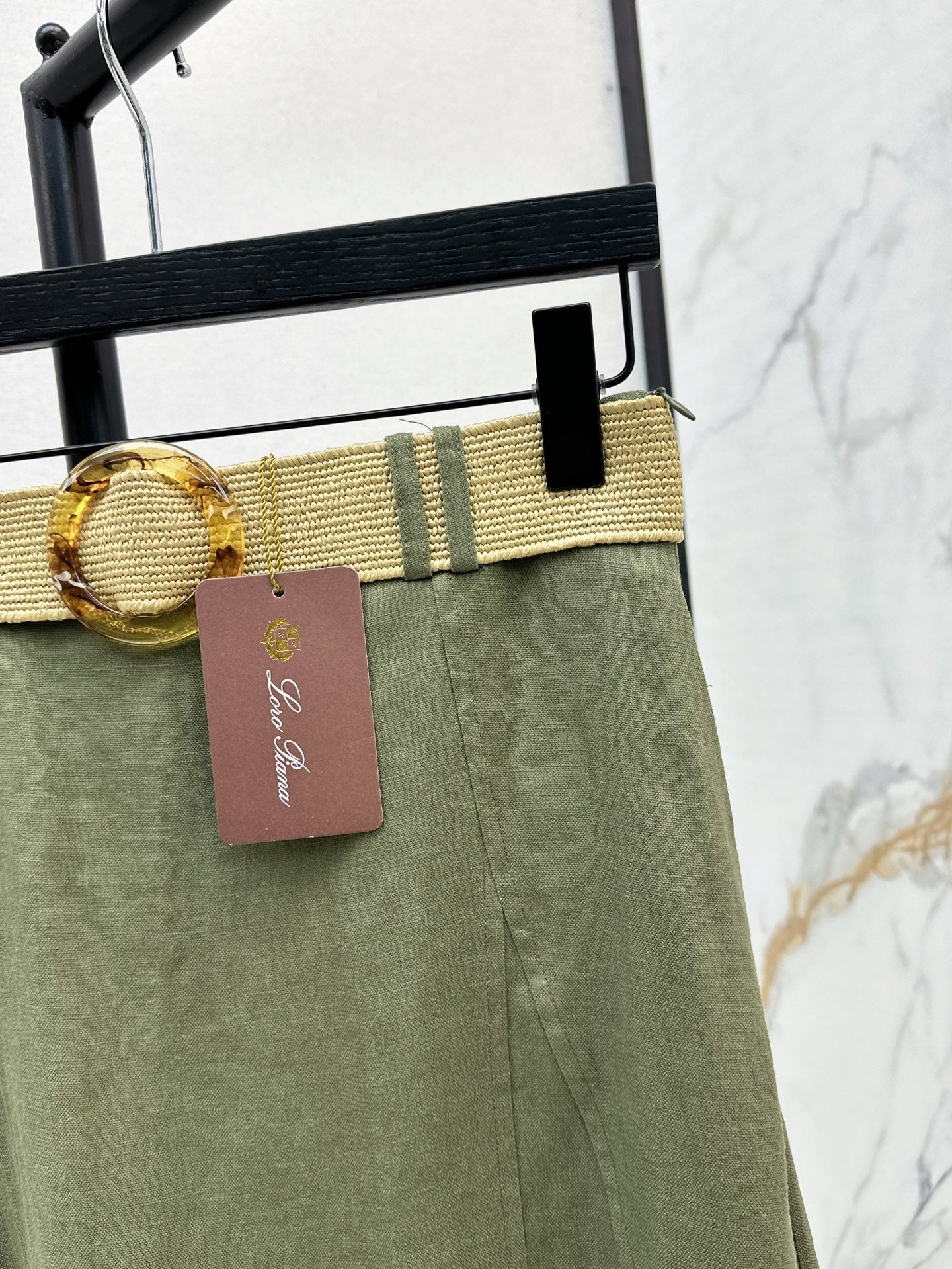 Lor*P 25ss linen belted skirt