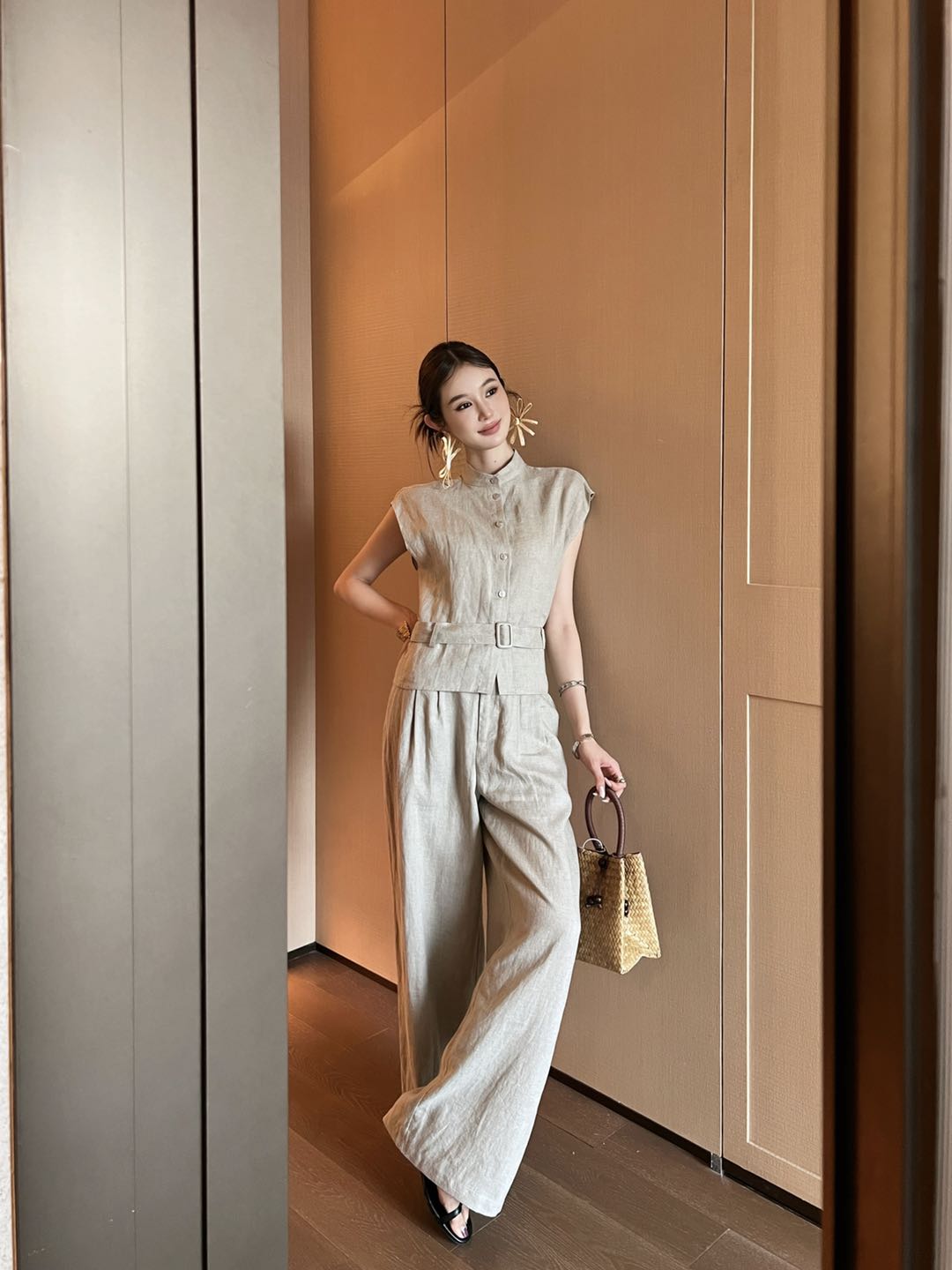 Lor*P 25ss linen belted vest