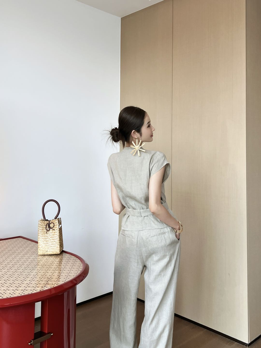 Lor*P 25ss linen belted vest