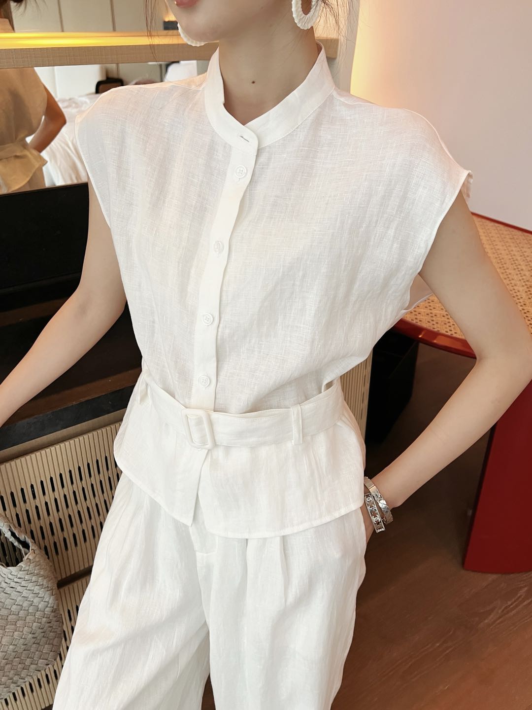 Lor*P 25ss linen belted vest