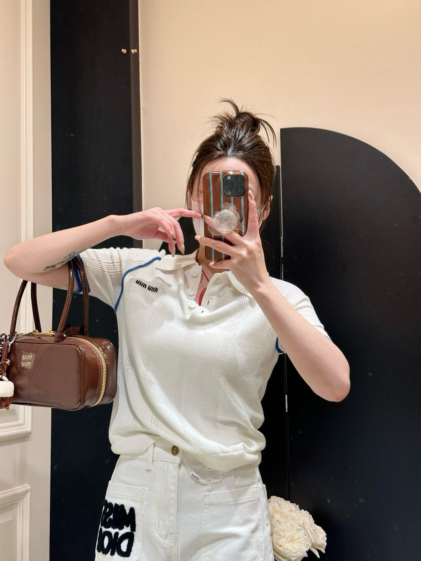 M*u 25ss knit polo shirt