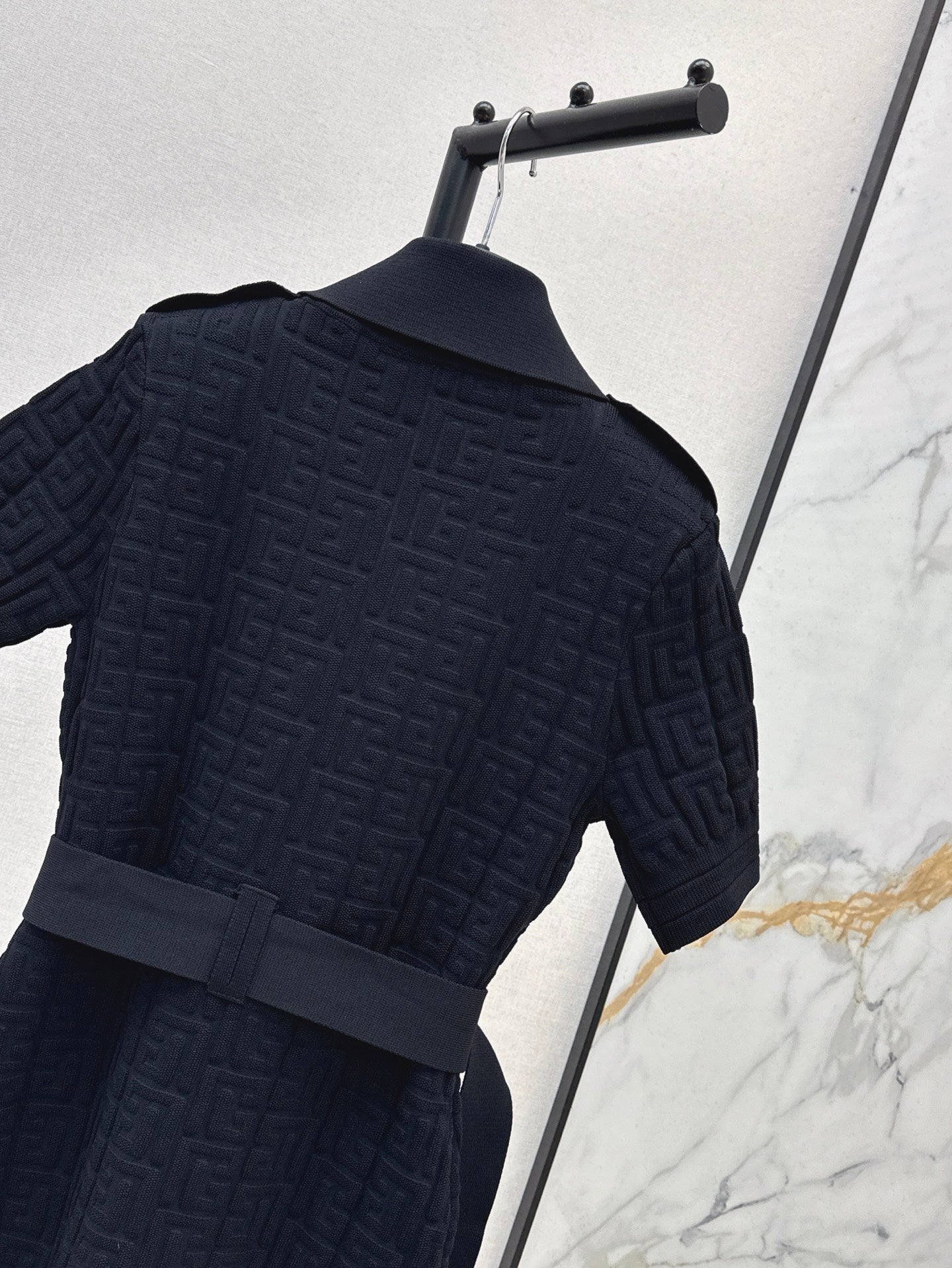 Balm* 25ss monogram knitted dress with gold buttons