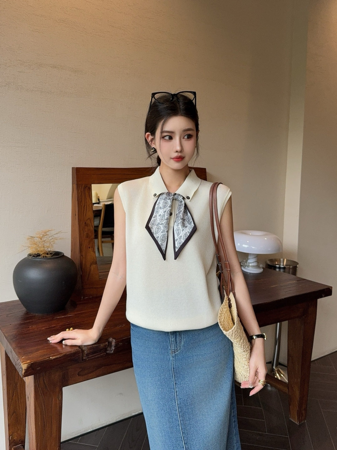 D*r scarves knit vest