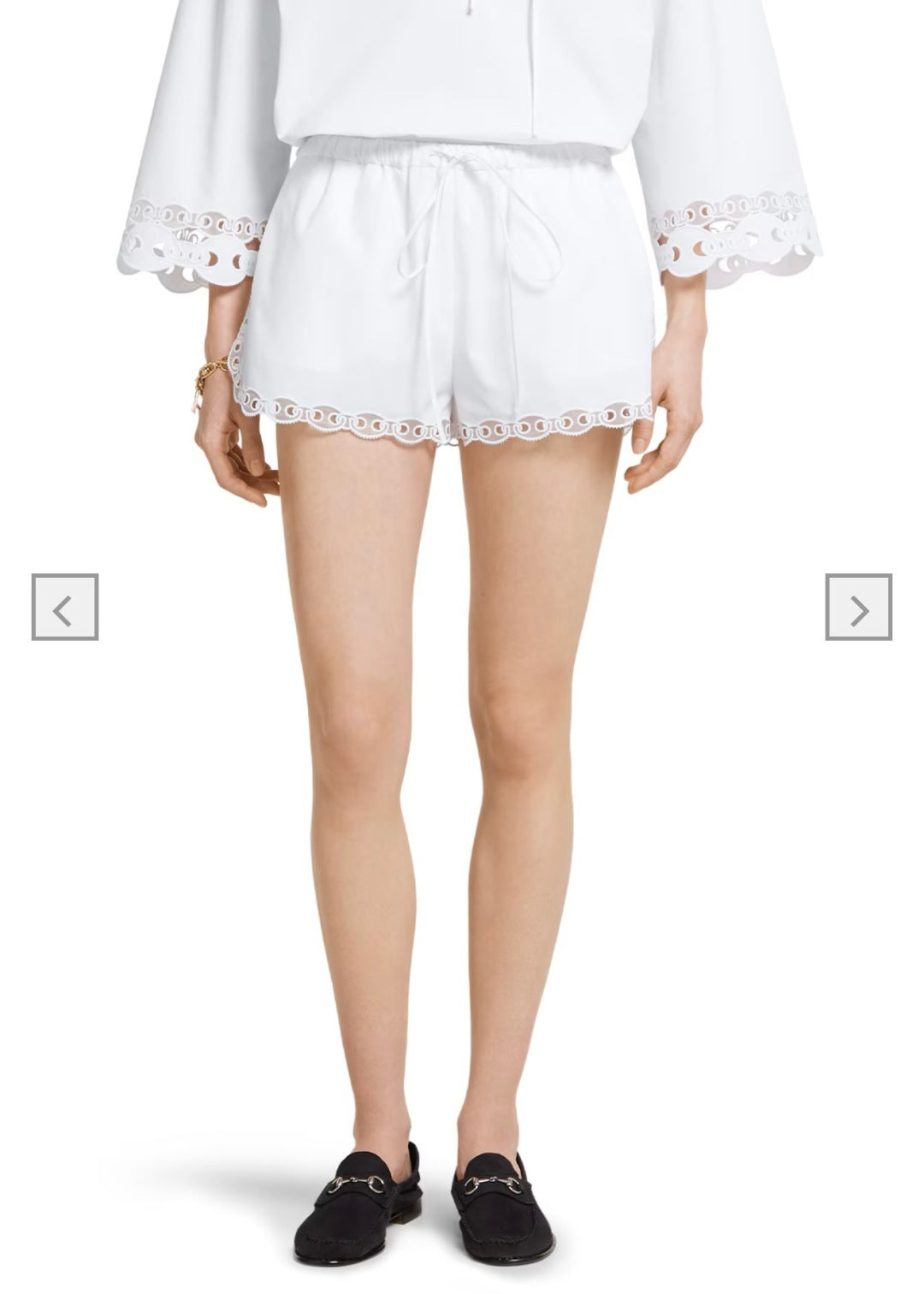 Gu* Lace trim shirt and shorts set