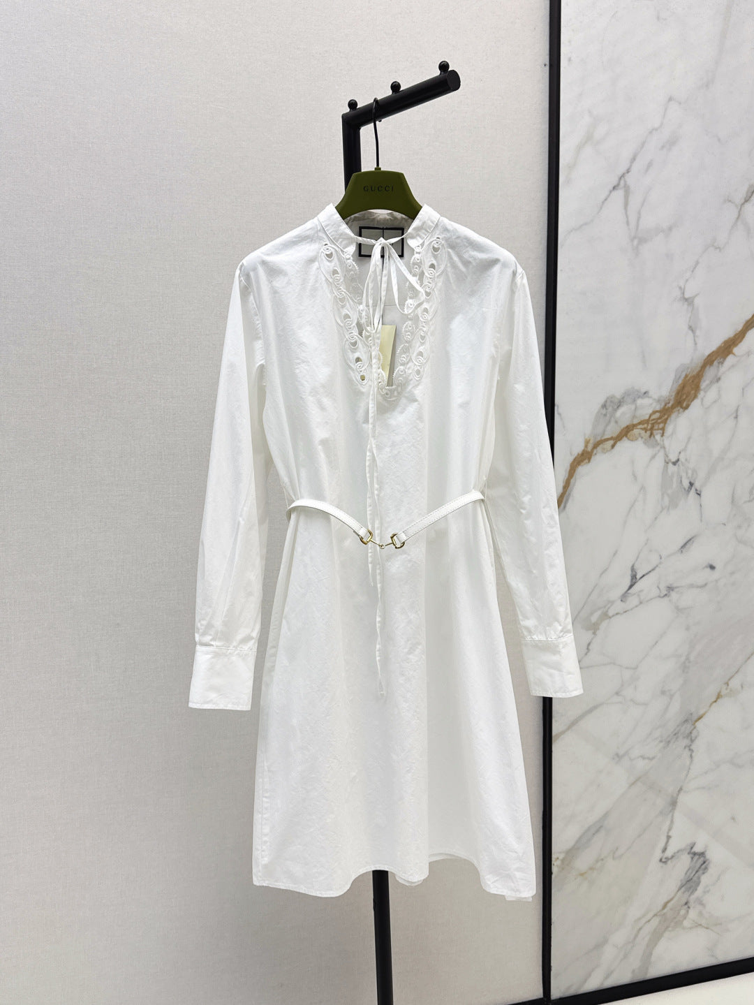 Gu* embroidered shirt dress