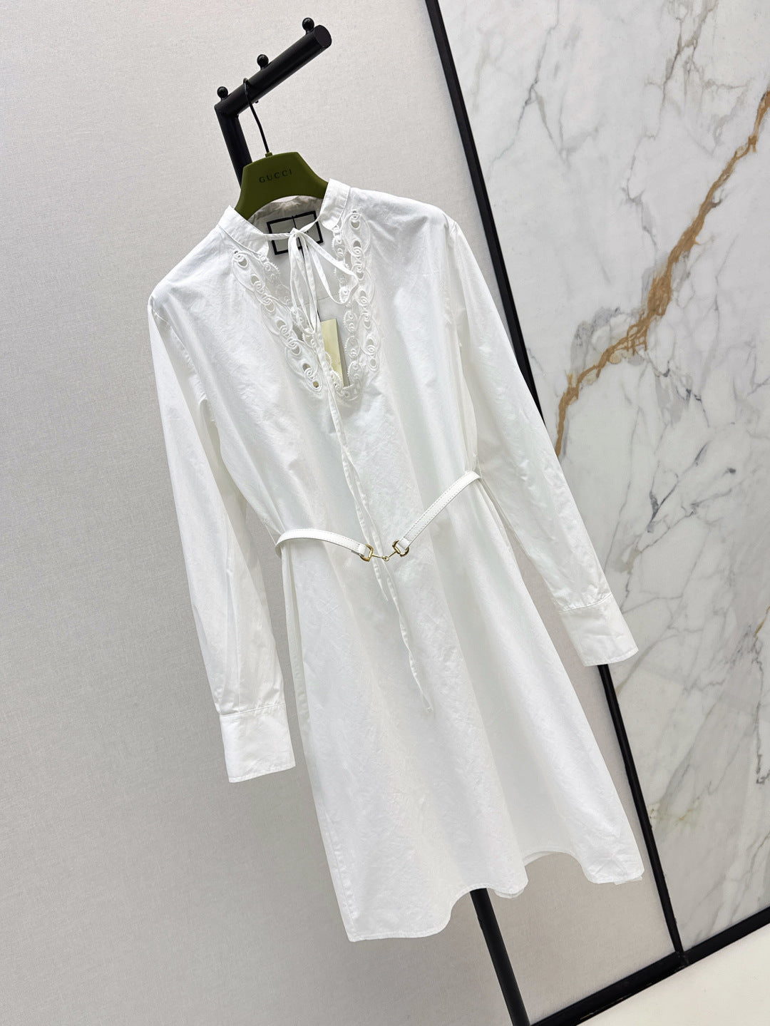 Gu* embroidered shirt dress