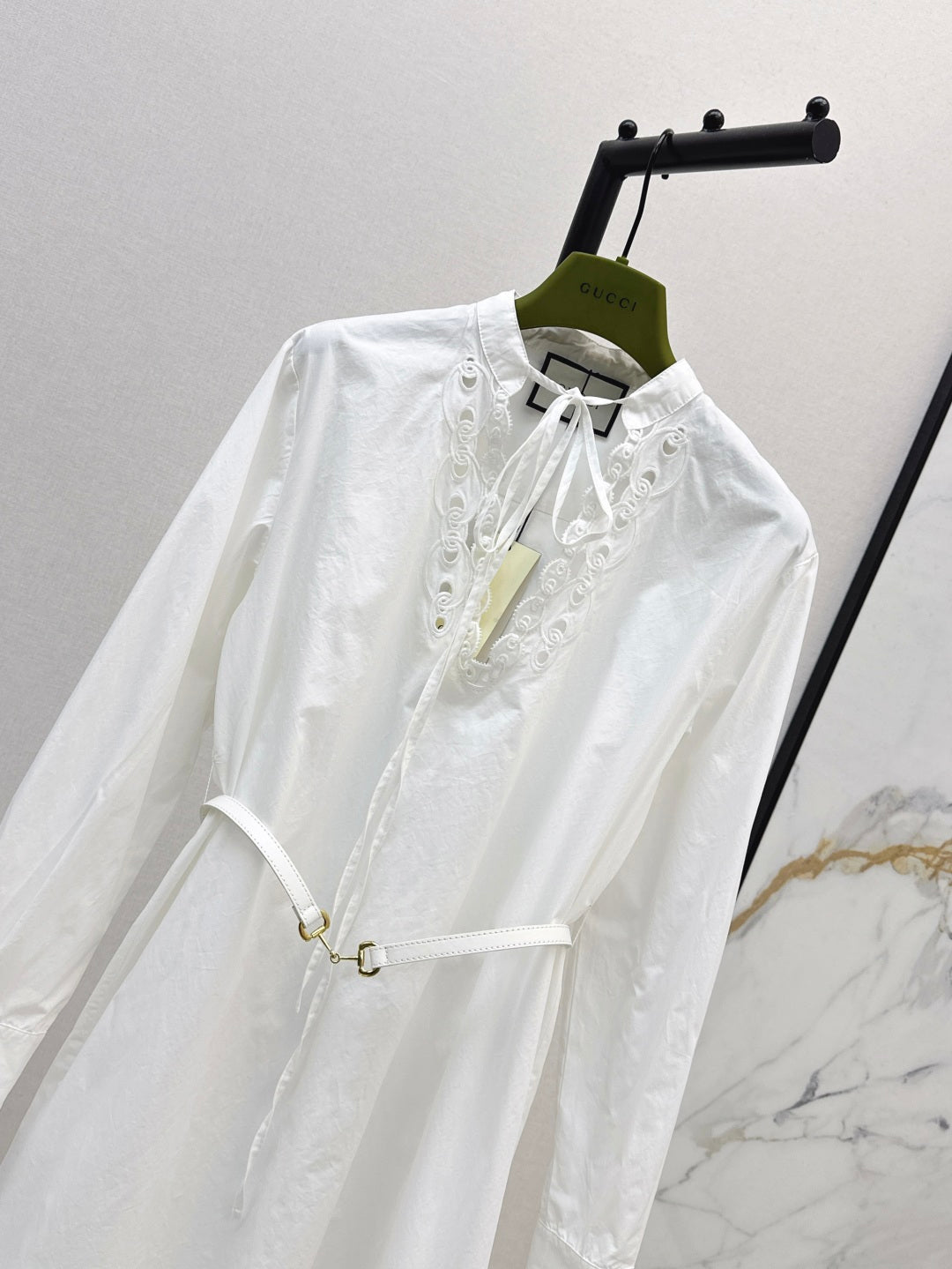 Gu* embroidered shirt dress