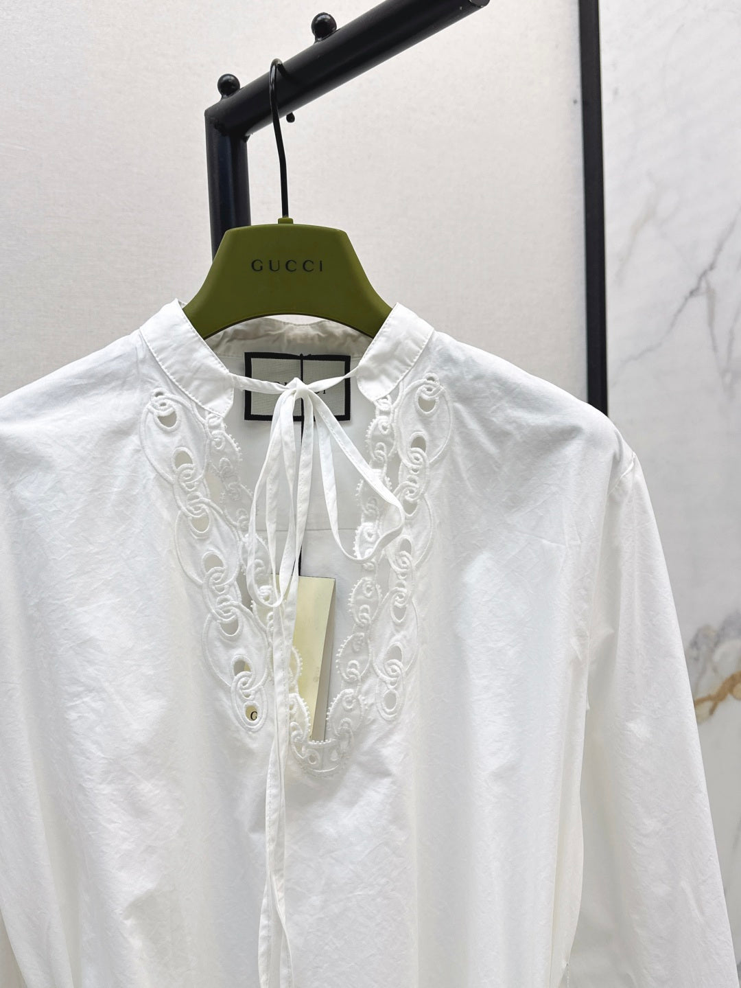 Gu* embroidered shirt dress