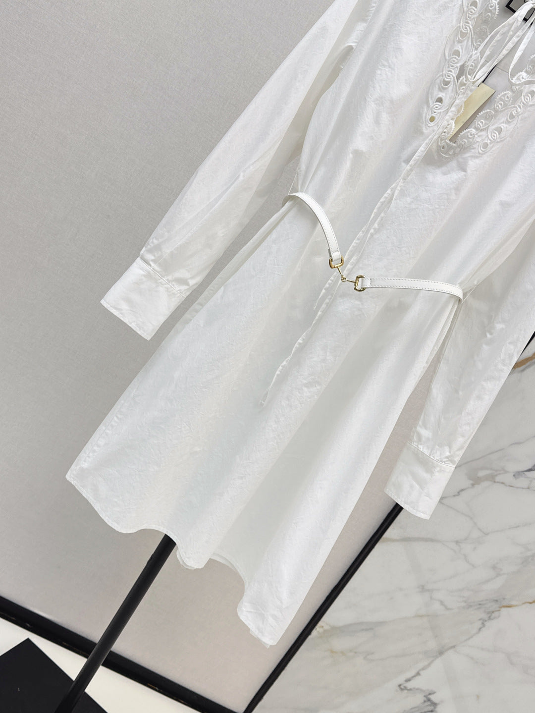 Gu* embroidered shirt dress