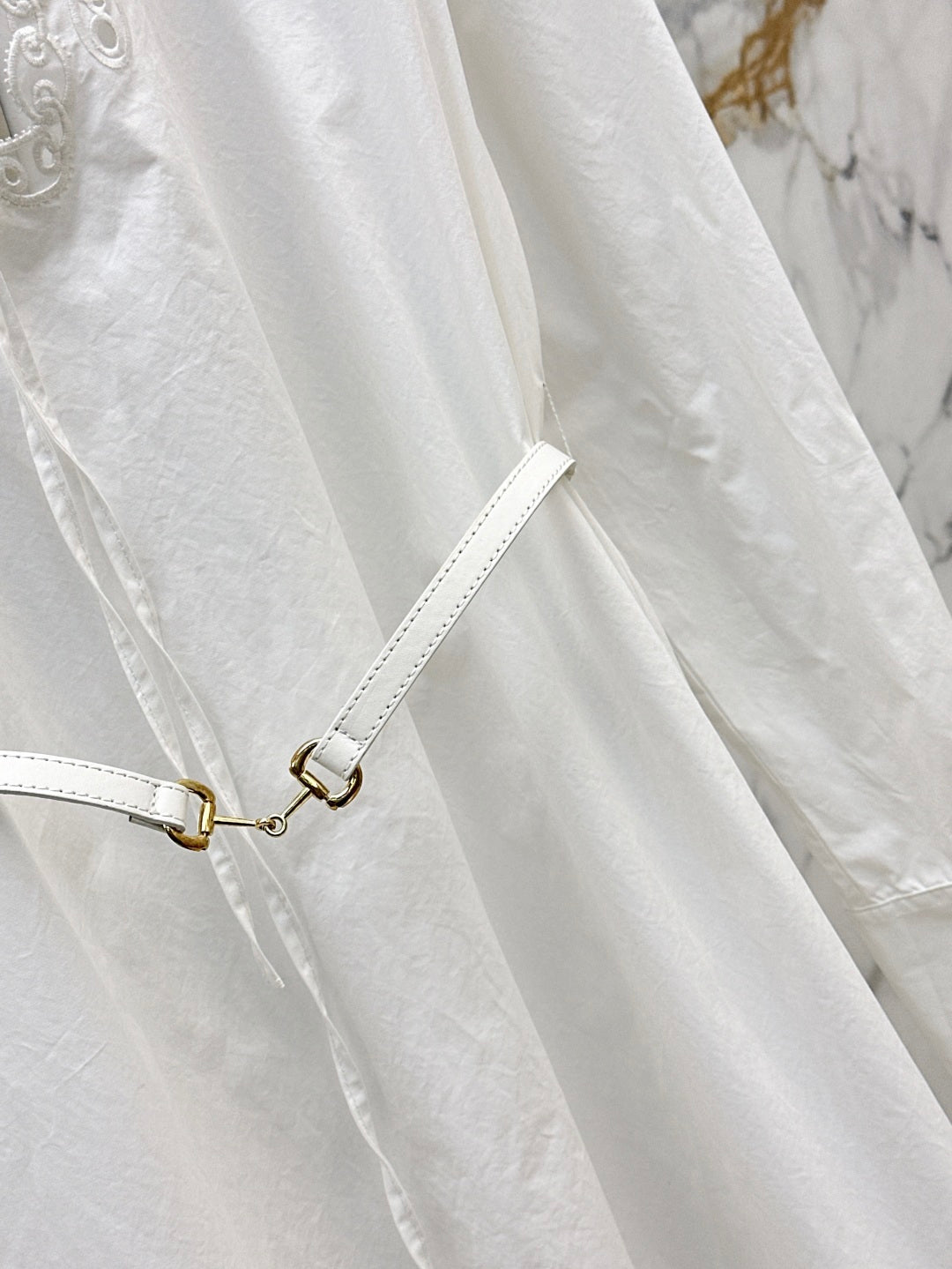 Gu* embroidered shirt dress