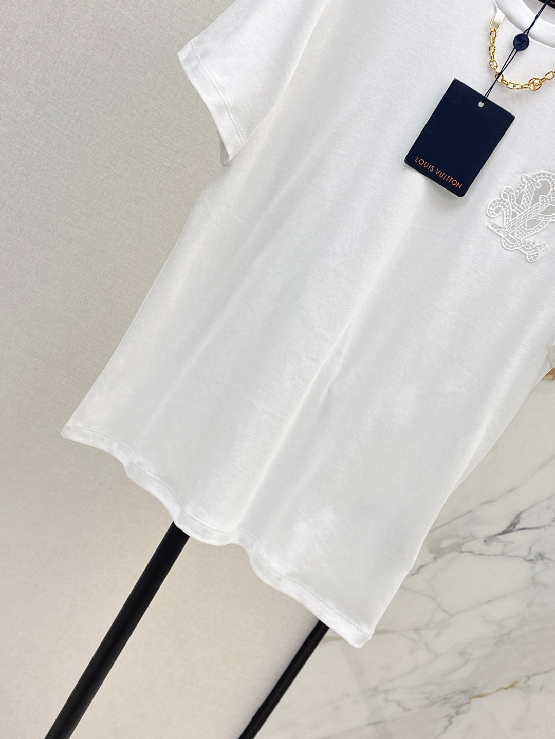 Loui* 25ss embroidered cotton t-shirt