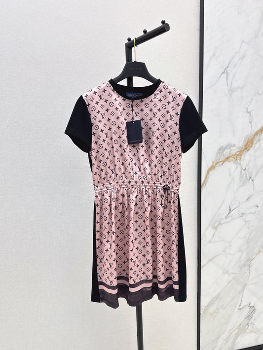 Loui* monogram front drawstring dress