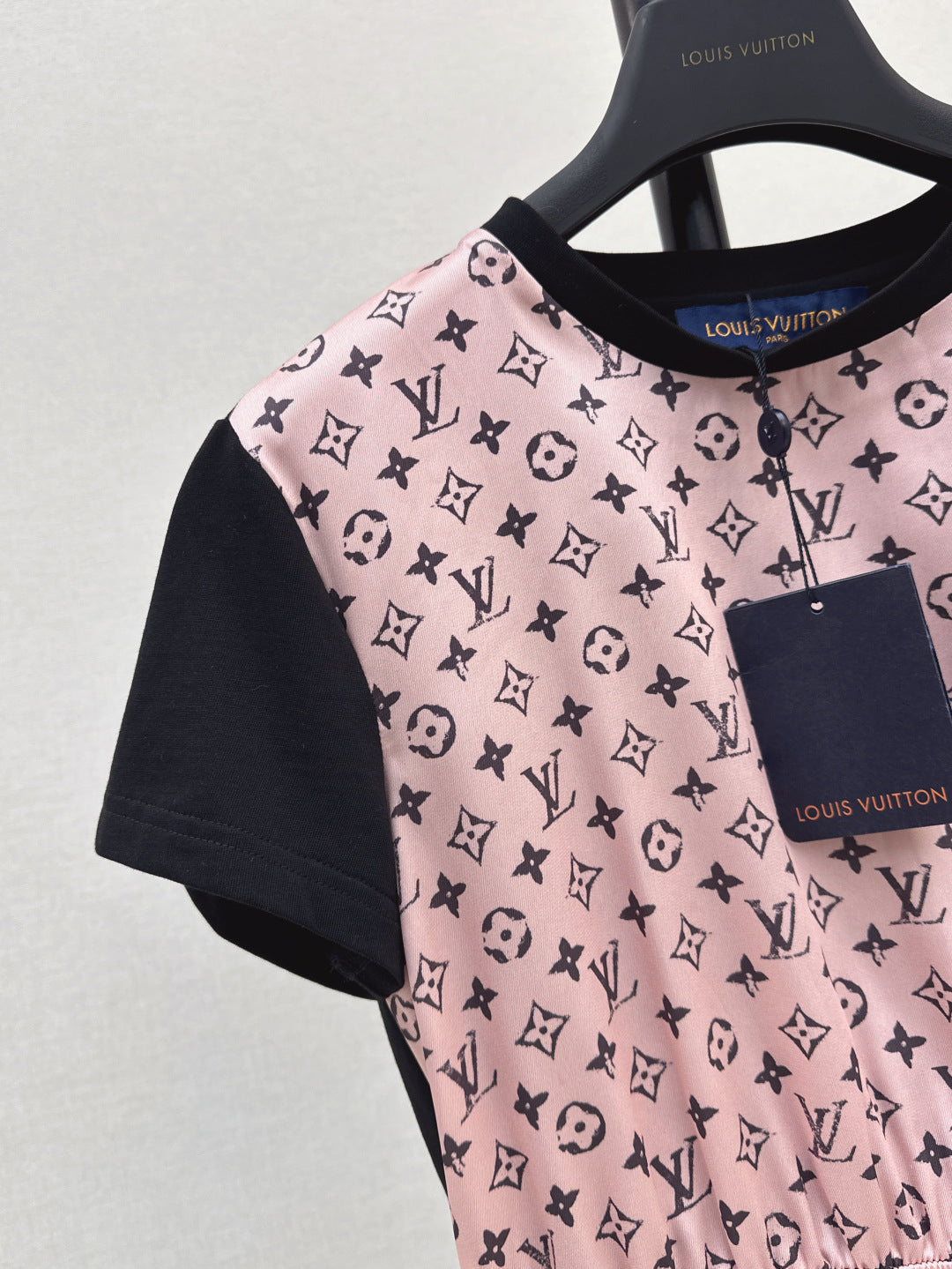 Loui* monogram front drawstring dress