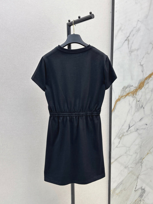 Loui* monogram front drawstring dress