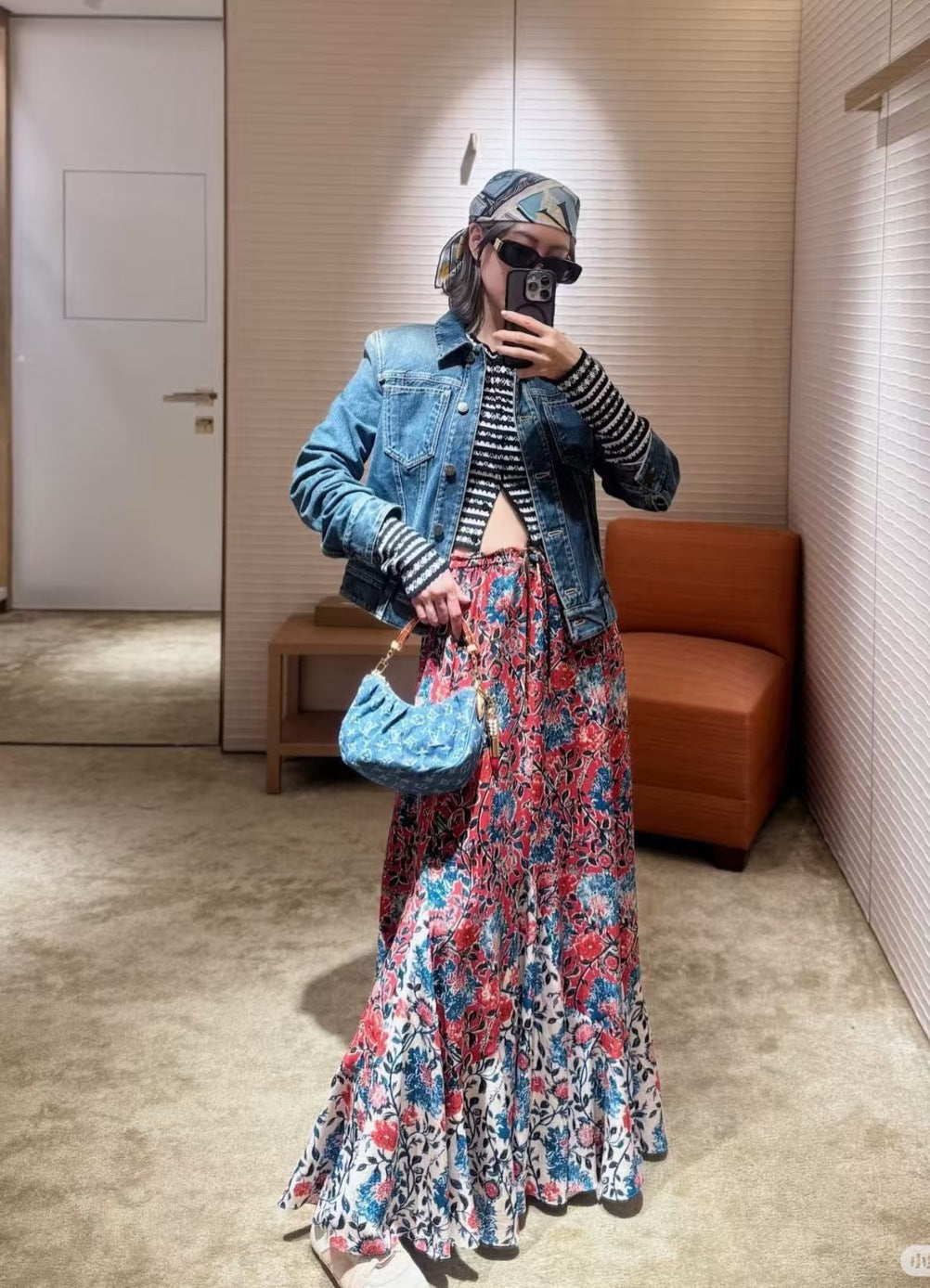 Loui* Floral Vine long skirt