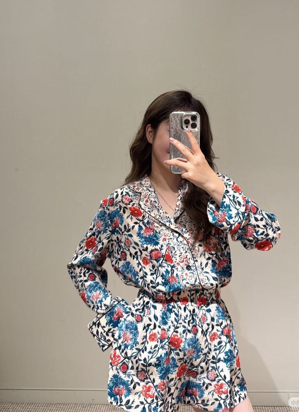 Loui* floral vine pajama shirt