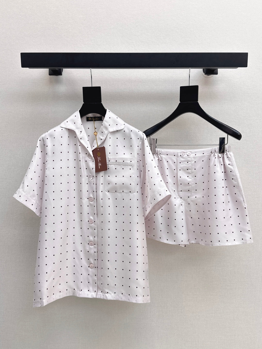 Lor*P new silk pajama shirt and shorts set