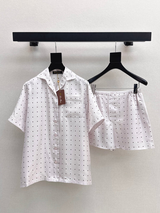 Lor*P new silk pajama shirt and shorts set