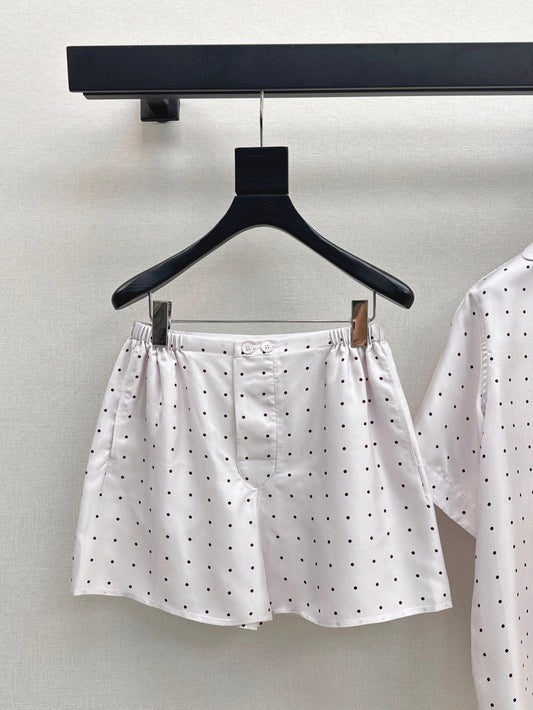 Lor*P new silk pajama shirt and shorts set