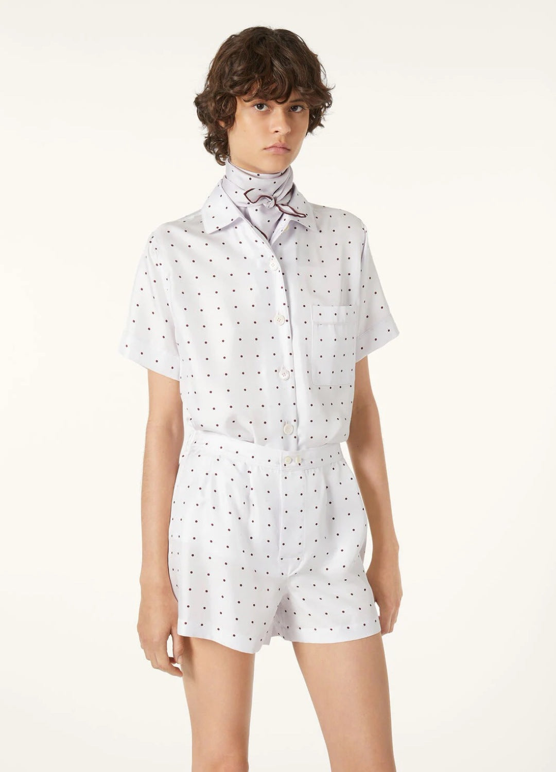 Lor*P new silk pajama shirt and shorts set