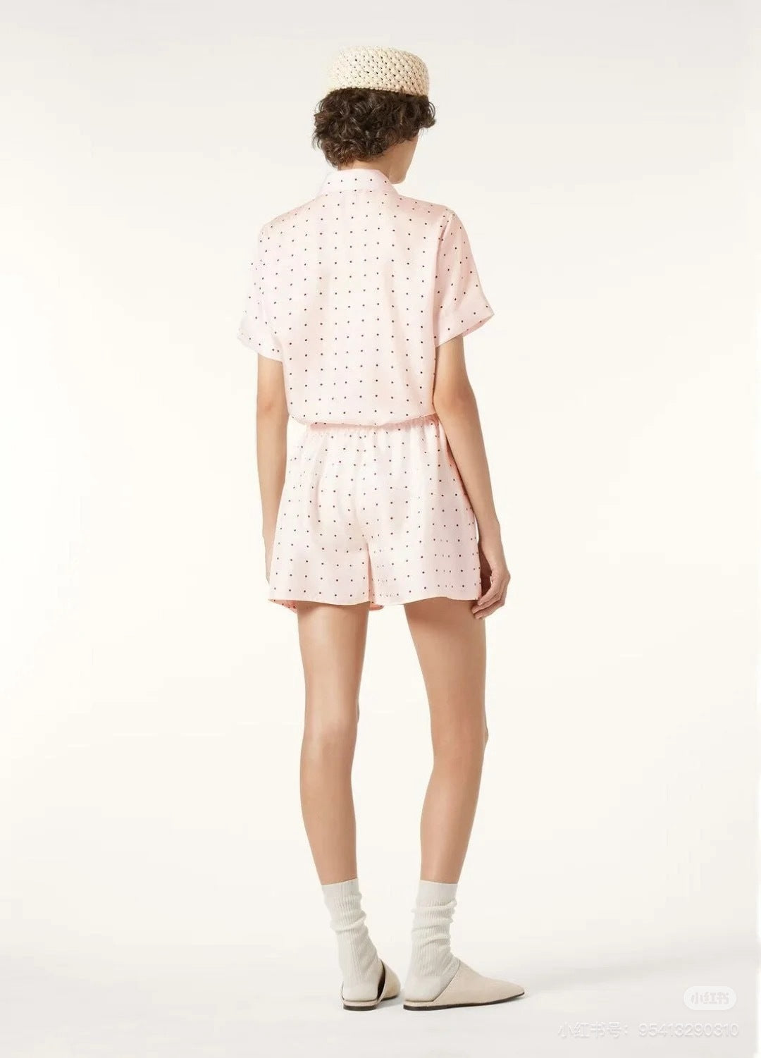 Lor*P new silk pajama shirt and shorts set