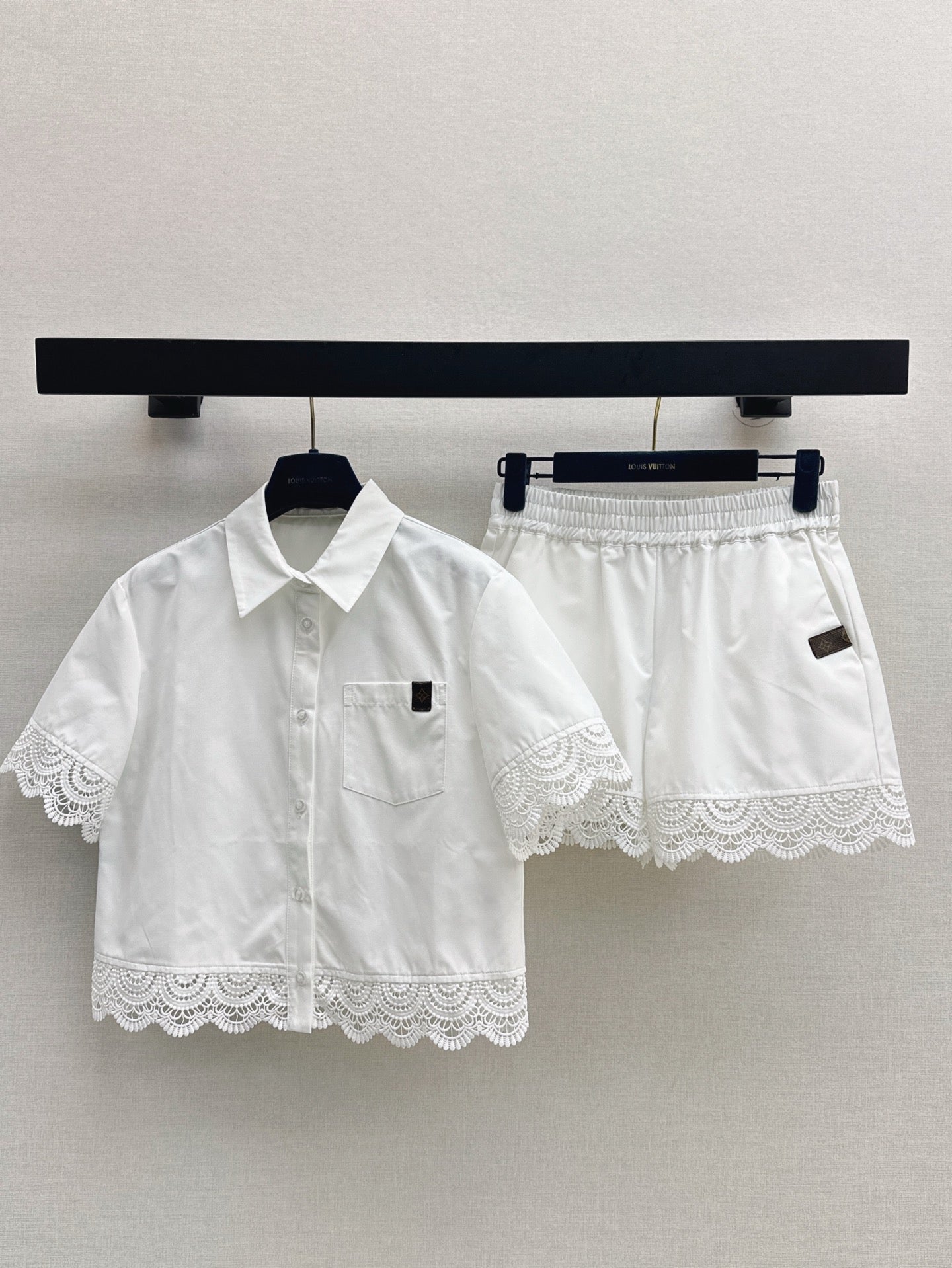 Loui* new lace trim shirt and shorts set