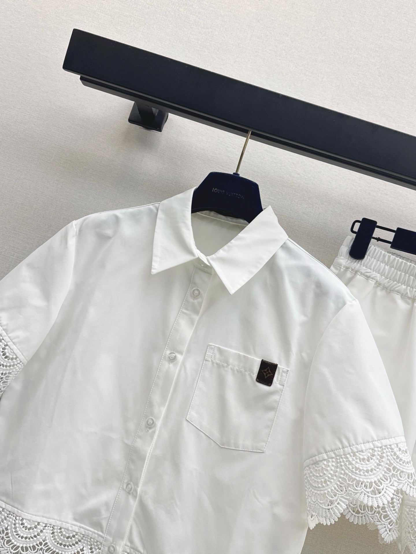Loui* new lace trim shirt and shorts set