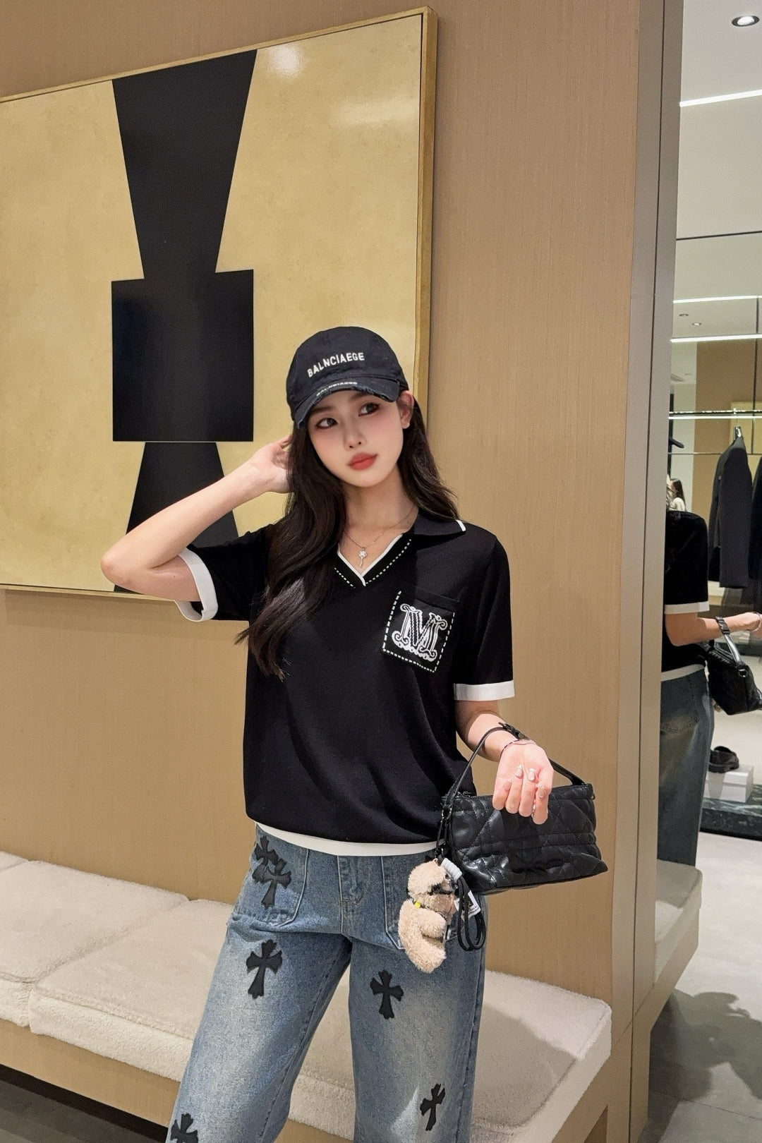 MaxM* knitted polo shirt