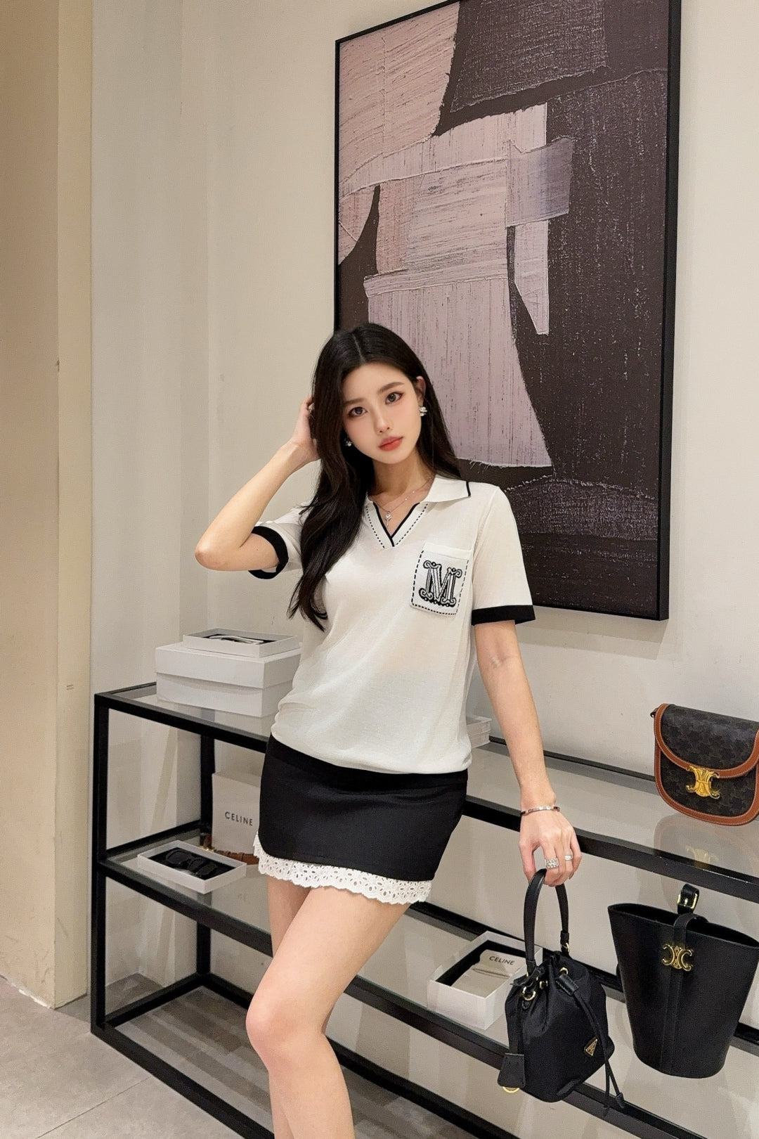 MaxM* knitted polo shirt