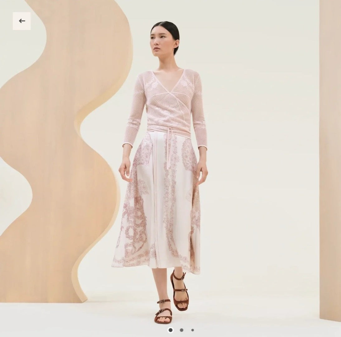 Herm* 25ss silk twill long skirt