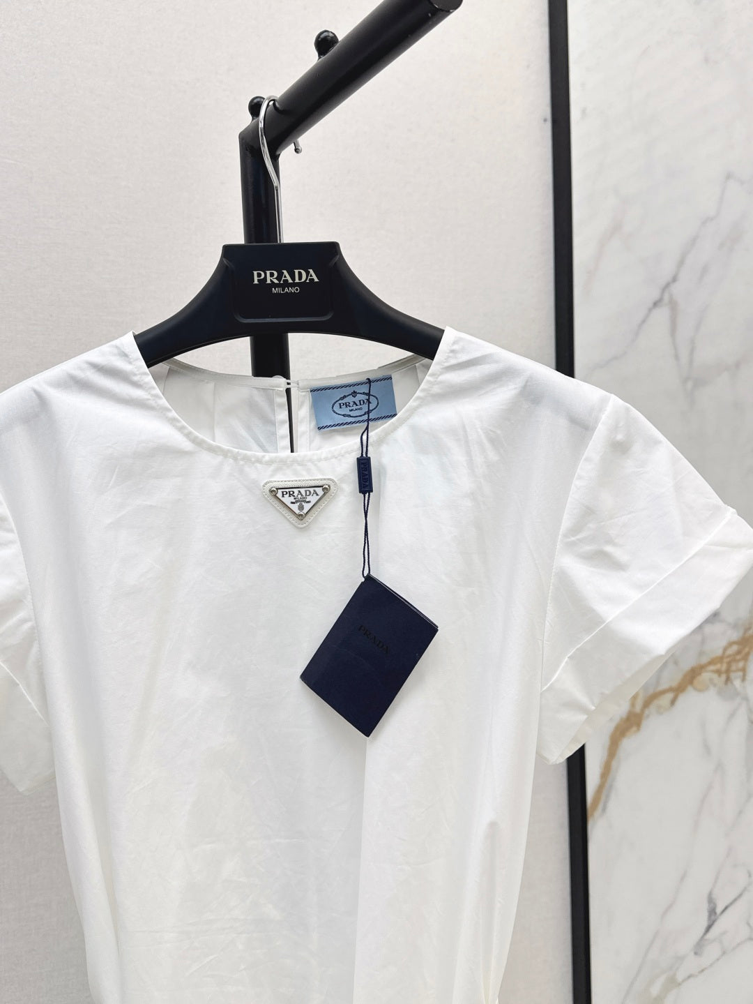 Pra* Re-nylon tied belt dress