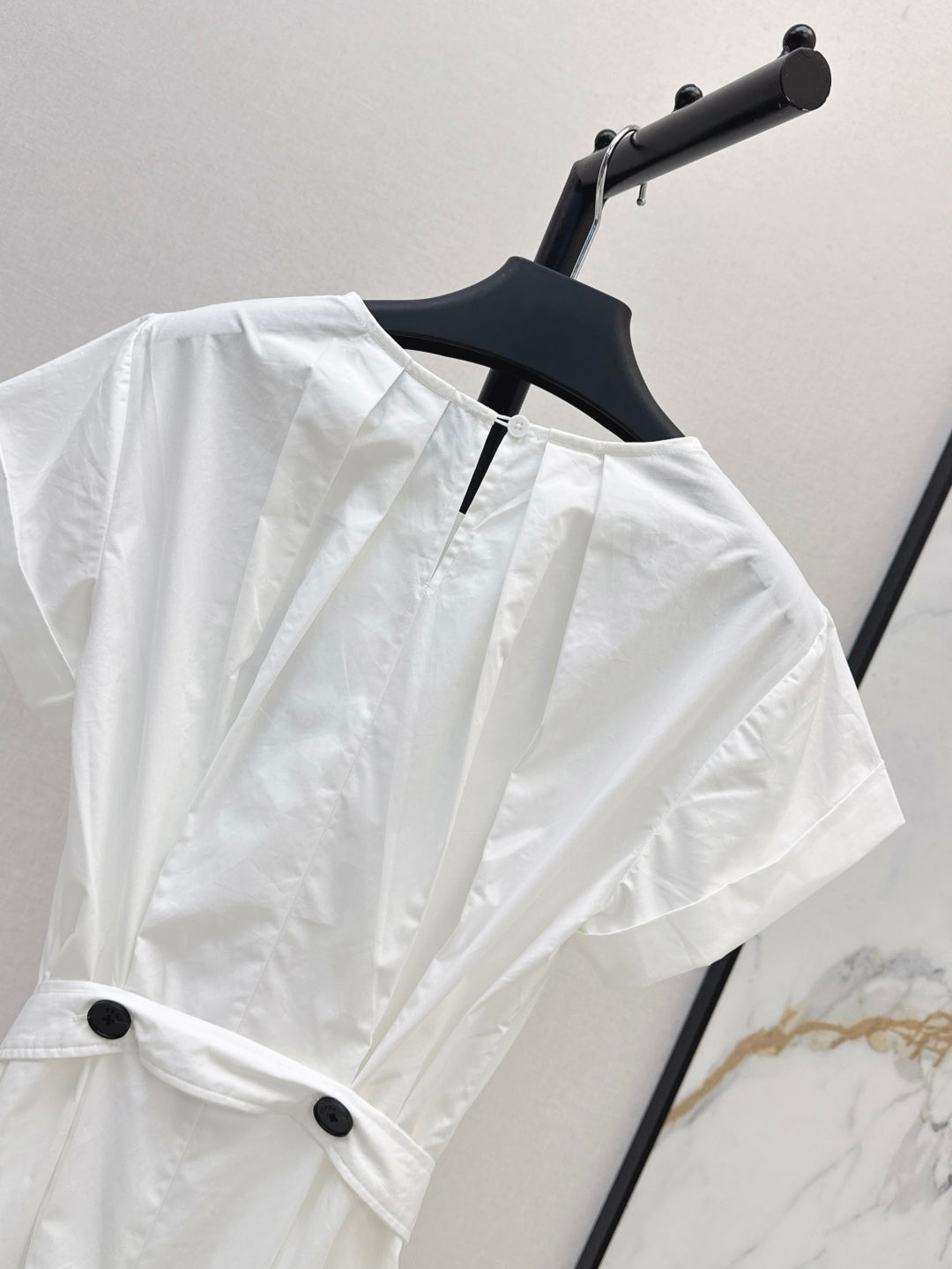 Pra* Re-nylon tied belt dress