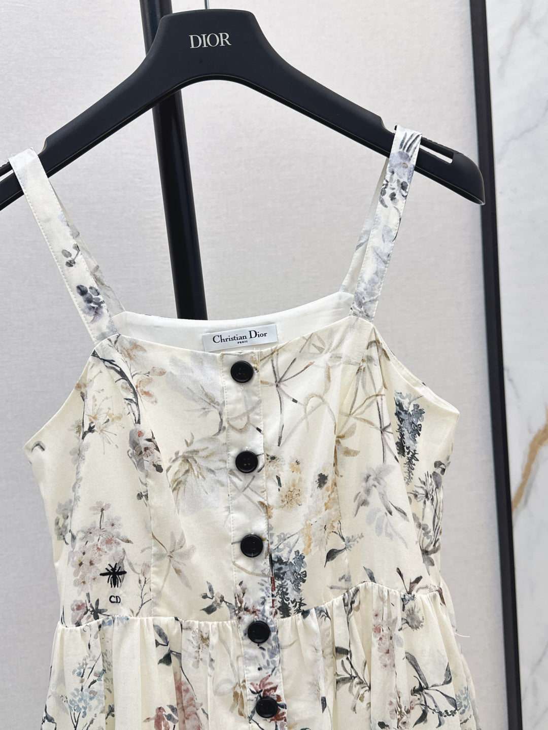 D*r 25ss mid-length printed cotton poplin dress