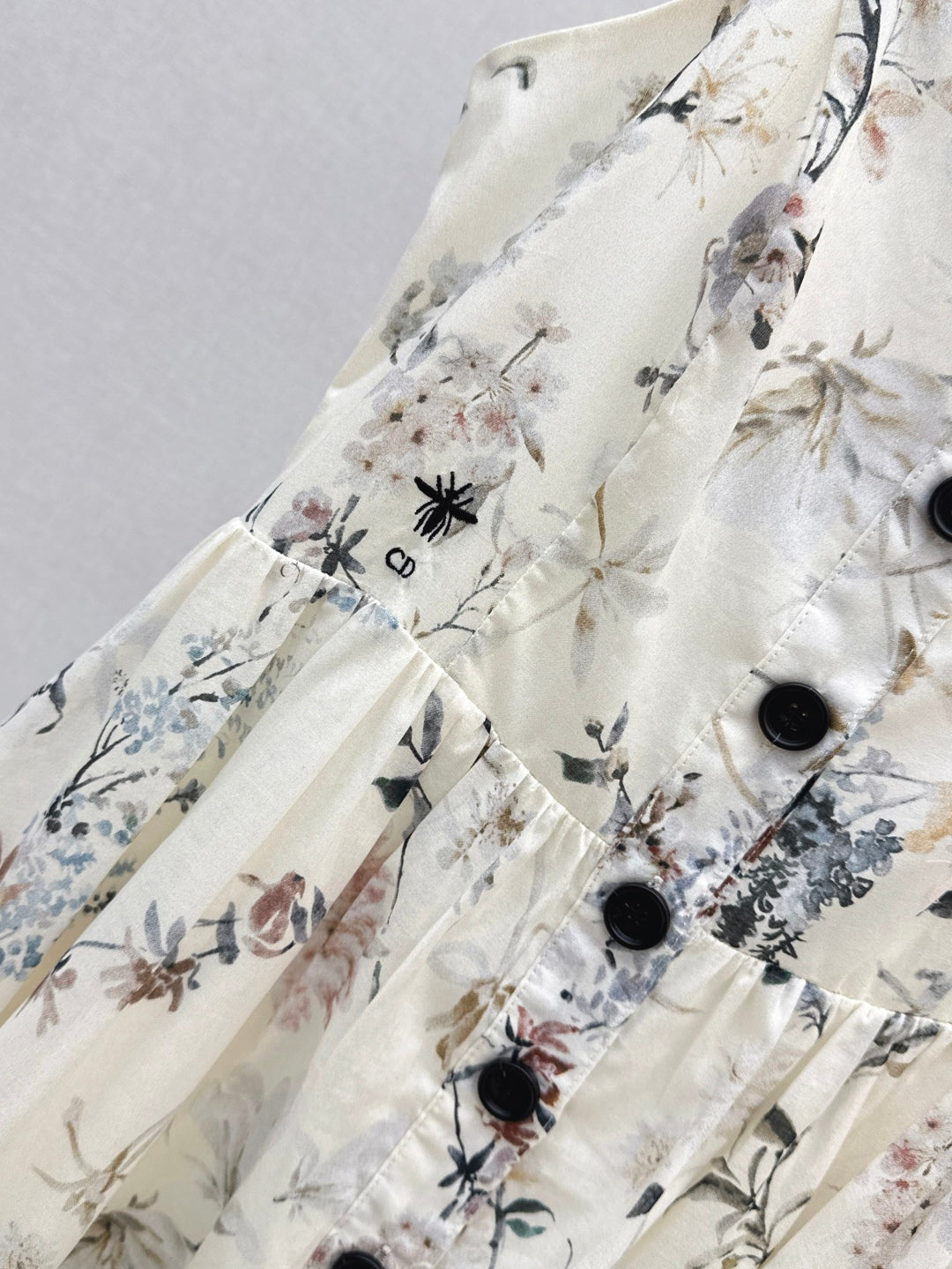 D*r 25ss mid-length printed cotton poplin dress