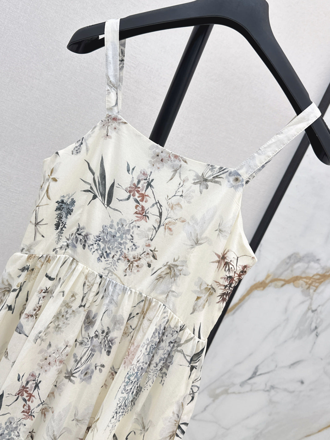 D*r 25ss mid-length printed cotton poplin dress